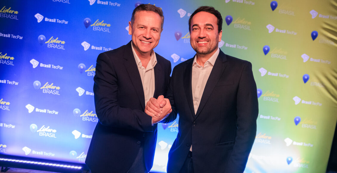 Os executivos Gustavo Pozzebon (Brasil TecPar) e Gil Alves (Allrede Telecom)