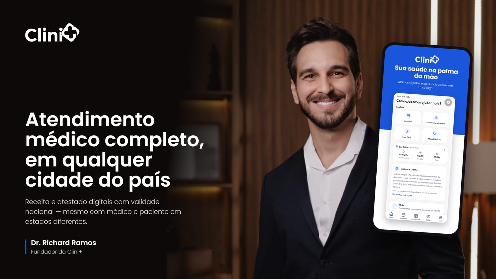 Receita e atestado digitais levam atendimento médico completo a qualquer cidade do país, mesmo com médico e paciente em estados diferentes.